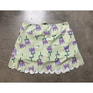 Boutique Karlie Ladies Floral Print Pull On Flounce Skort Golf Tennis Sz L